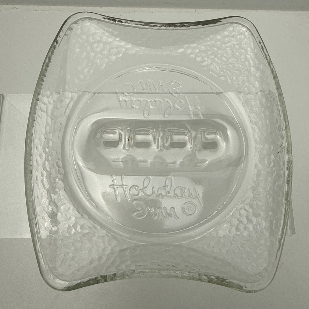 Vintage Mid-Century Modern MCM Holiday Inn Clear Glass Ashtray Trinket Dish